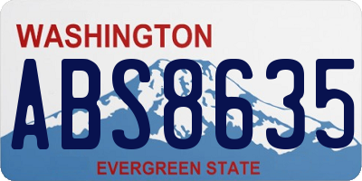 WA license plate ABS8635