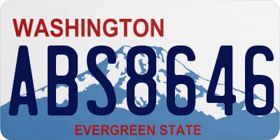 WA license plate ABS8646