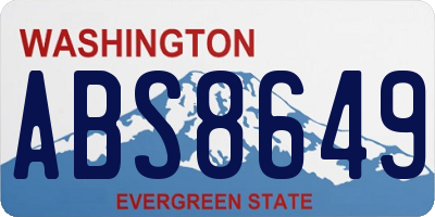WA license plate ABS8649