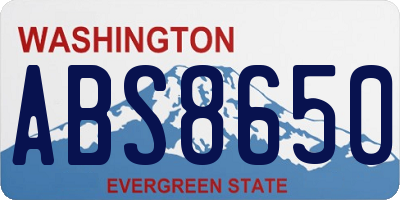 WA license plate ABS8650