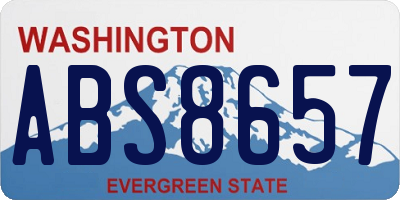 WA license plate ABS8657