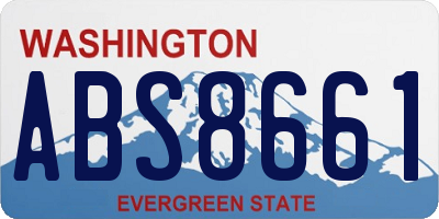 WA license plate ABS8661