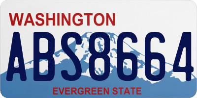 WA license plate ABS8664