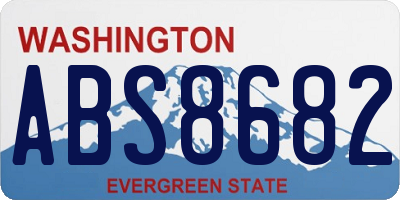 WA license plate ABS8682