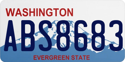 WA license plate ABS8683