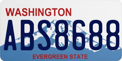 WA license plate ABS8688