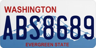WA license plate ABS8689