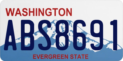 WA license plate ABS8691