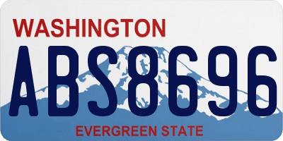 WA license plate ABS8696