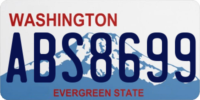 WA license plate ABS8699