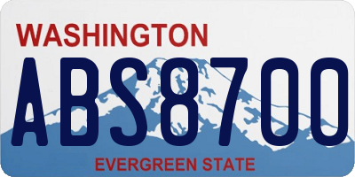WA license plate ABS8700