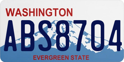 WA license plate ABS8704