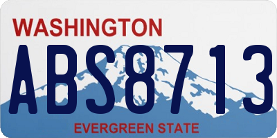 WA license plate ABS8713