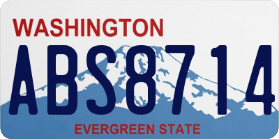 WA license plate ABS8714