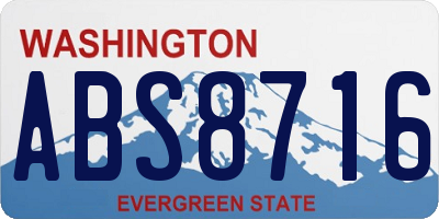 WA license plate ABS8716