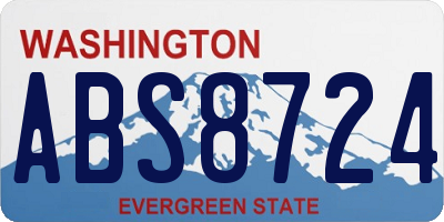 WA license plate ABS8724