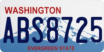 WA license plate ABS8725