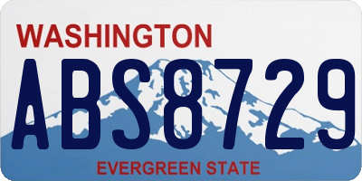 WA license plate ABS8729