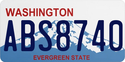 WA license plate ABS8740