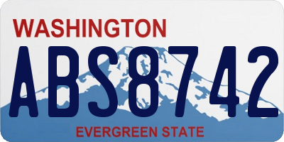 WA license plate ABS8742