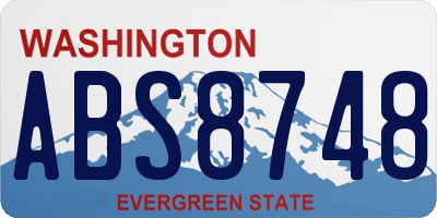 WA license plate ABS8748