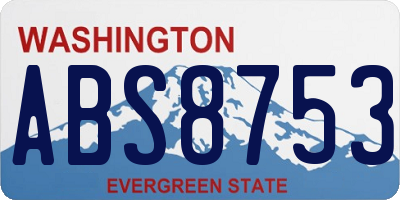 WA license plate ABS8753