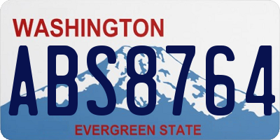 WA license plate ABS8764
