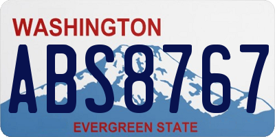 WA license plate ABS8767
