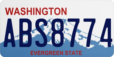 WA license plate ABS8774