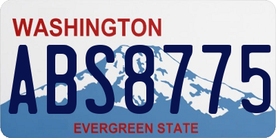 WA license plate ABS8775