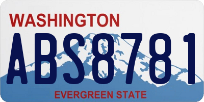 WA license plate ABS8781