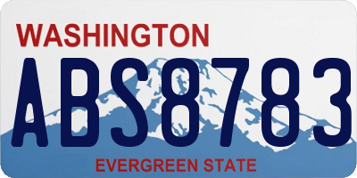 WA license plate ABS8783