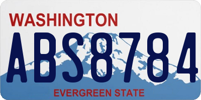 WA license plate ABS8784
