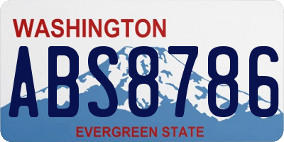 WA license plate ABS8786
