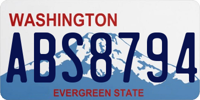 WA license plate ABS8794