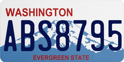 WA license plate ABS8795