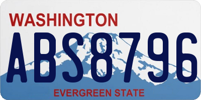 WA license plate ABS8796