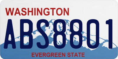 WA license plate ABS8801