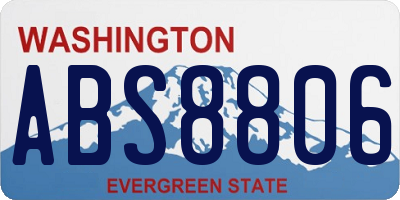 WA license plate ABS8806