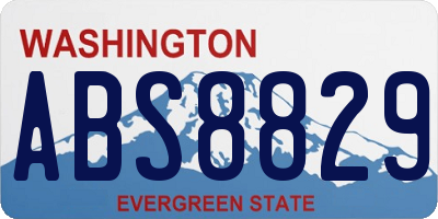 WA license plate ABS8829