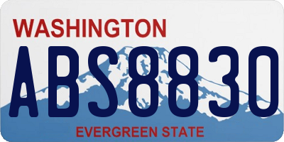WA license plate ABS8830