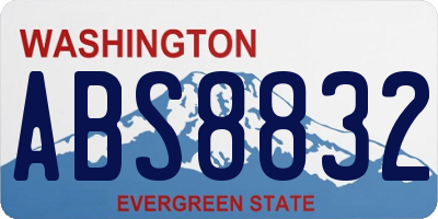 WA license plate ABS8832