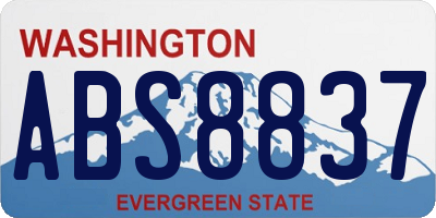WA license plate ABS8837