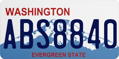 WA license plate ABS8840