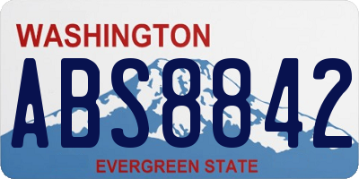 WA license plate ABS8842