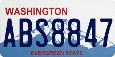 WA license plate ABS8847