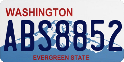 WA license plate ABS8852