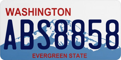 WA license plate ABS8858