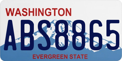 WA license plate ABS8865