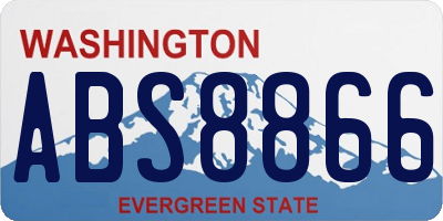 WA license plate ABS8866